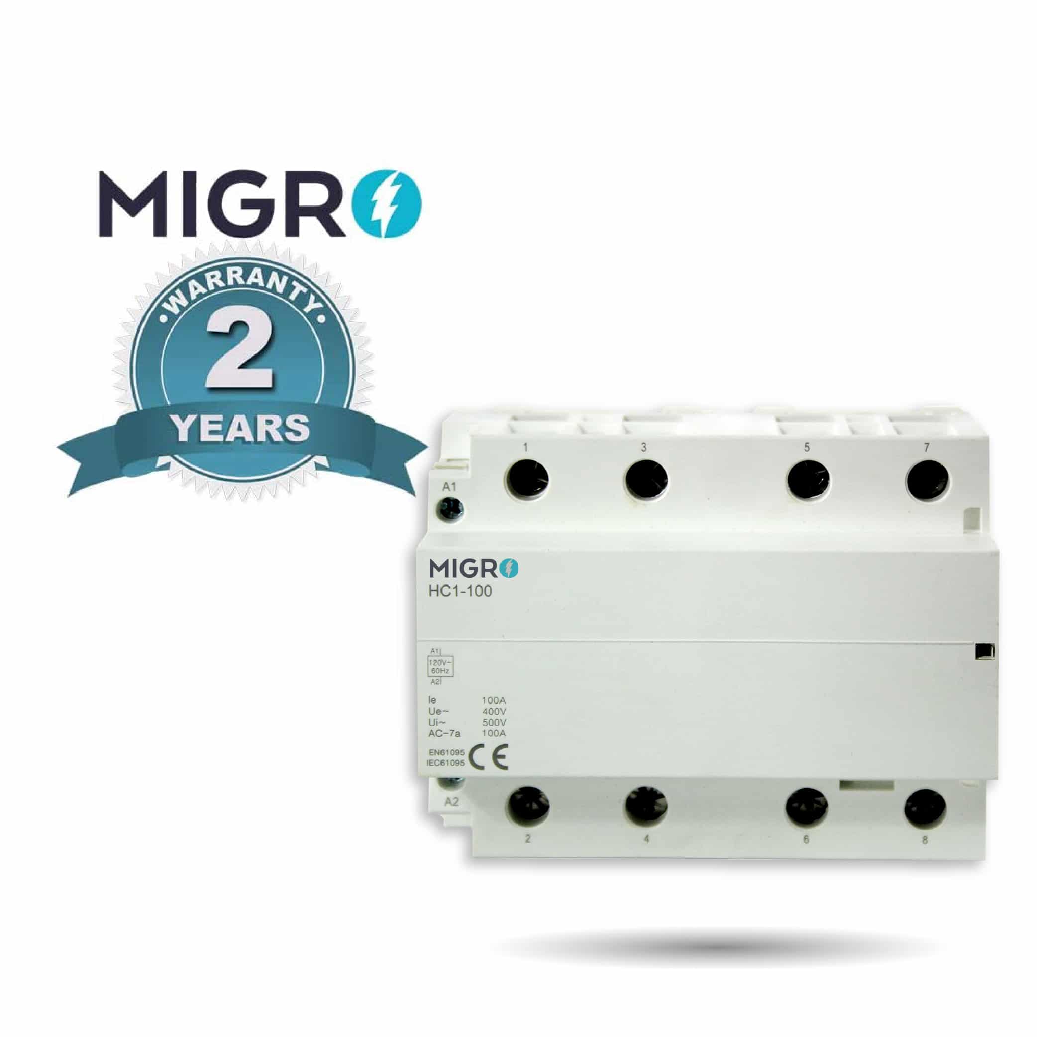Migro Contactor 100 Amp 4pole Normally